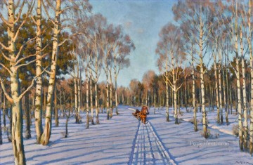 Artworks in 150 Subjects Painting - A BEAUTIFUL DAY IZMAILOVO Konstantin Yuon woods trees landscape